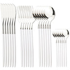 24pcs Stainless Steel Tableware Set