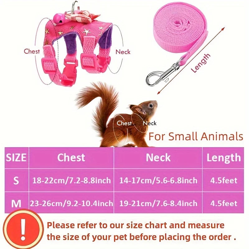 2pcs/set Hamster Harness / Leash Walking Set