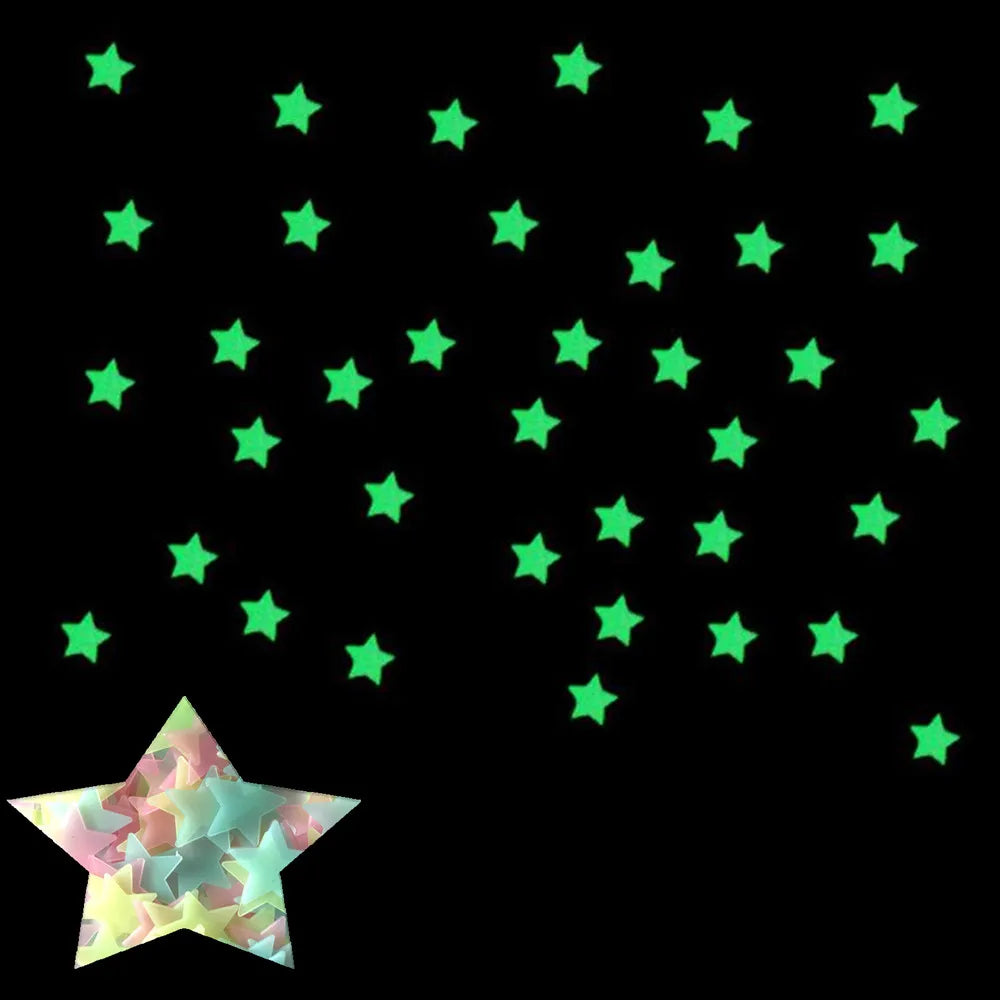100pcs Fluorescent/ Stars Wall Stickers