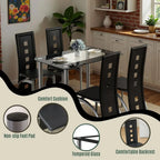 5-Piece Dining Set with Glass Table