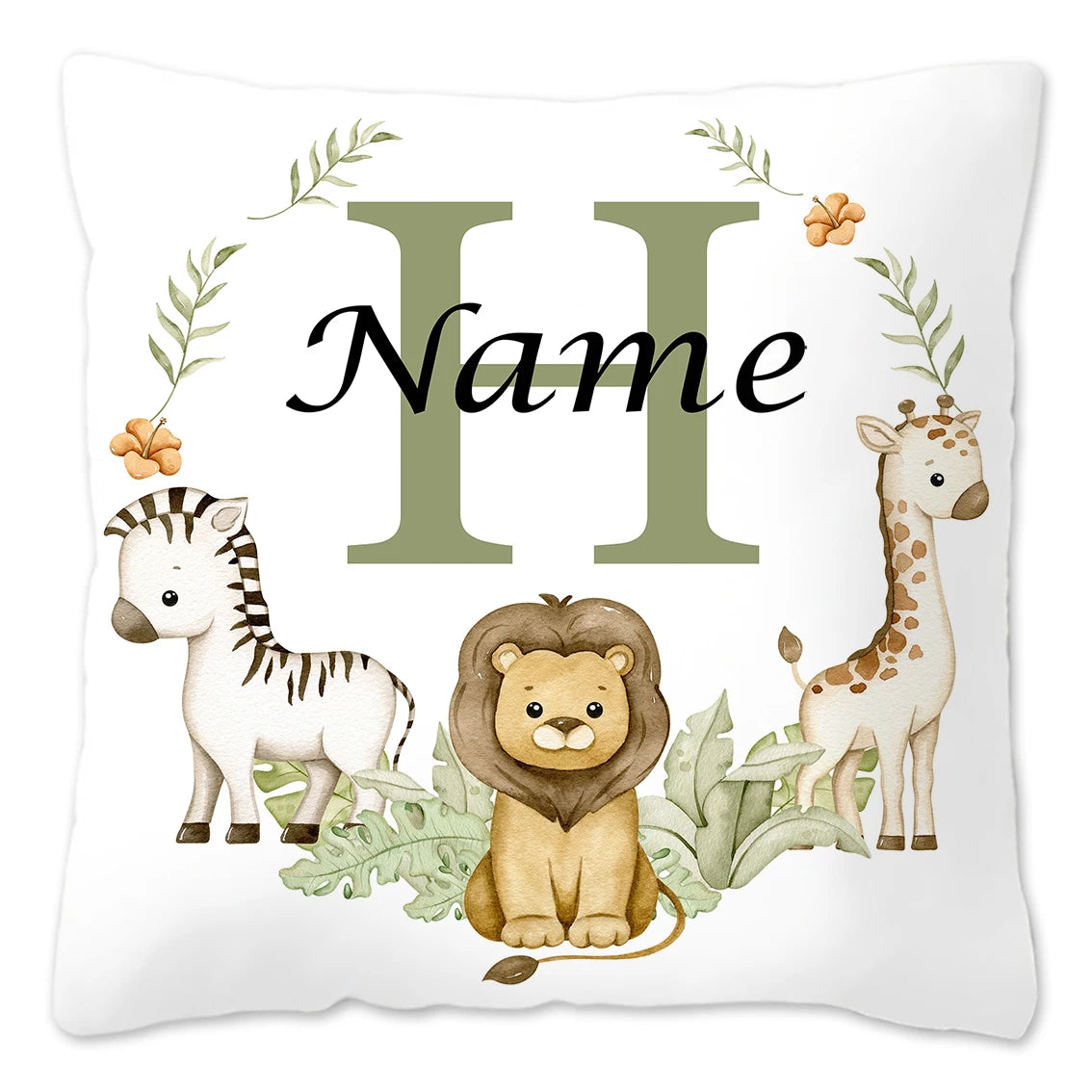 Animal with Name Pillow Case, Personalized