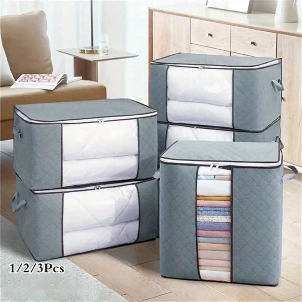 2 Types Quilted Storage Bag Zipper Organizer