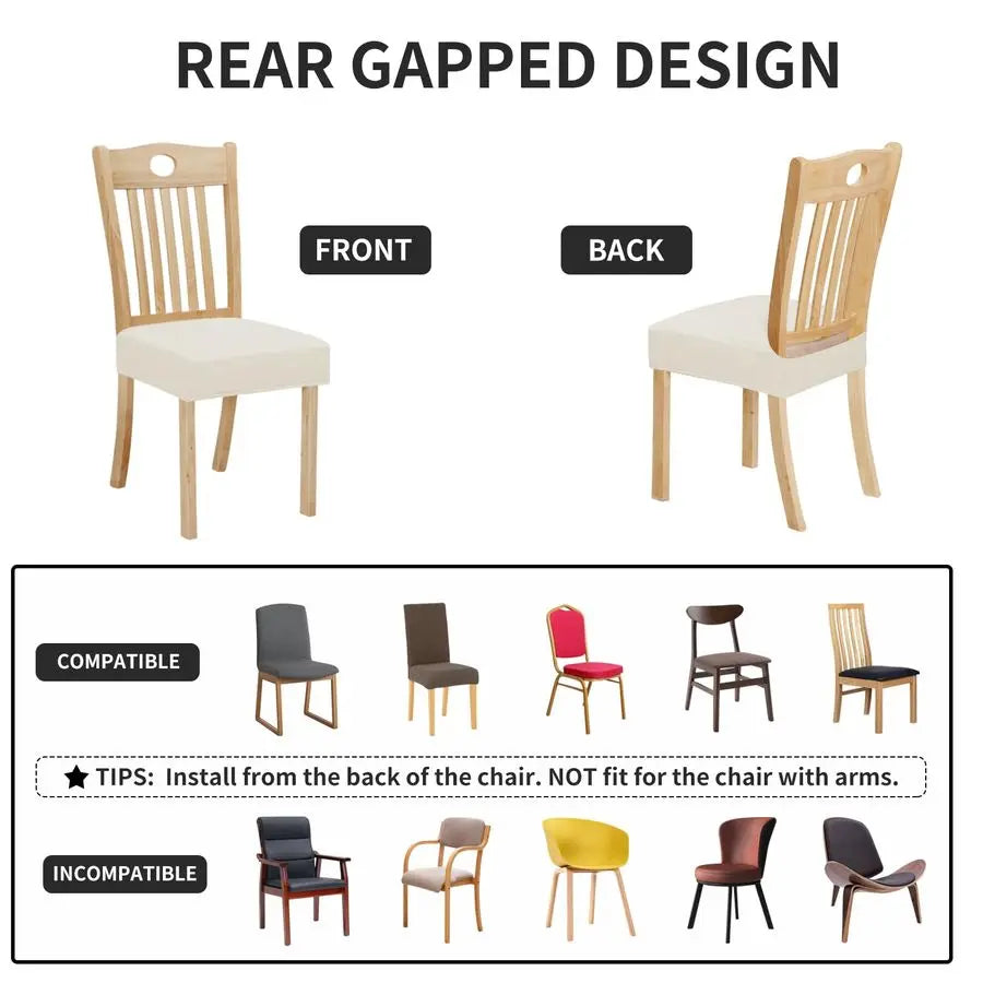 Waterproof 6, Stretch Chair Seat Slipcovers Washable