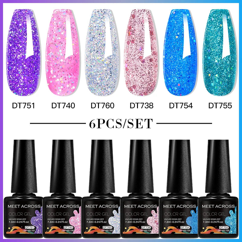 6pc Nail Gel Polish Set