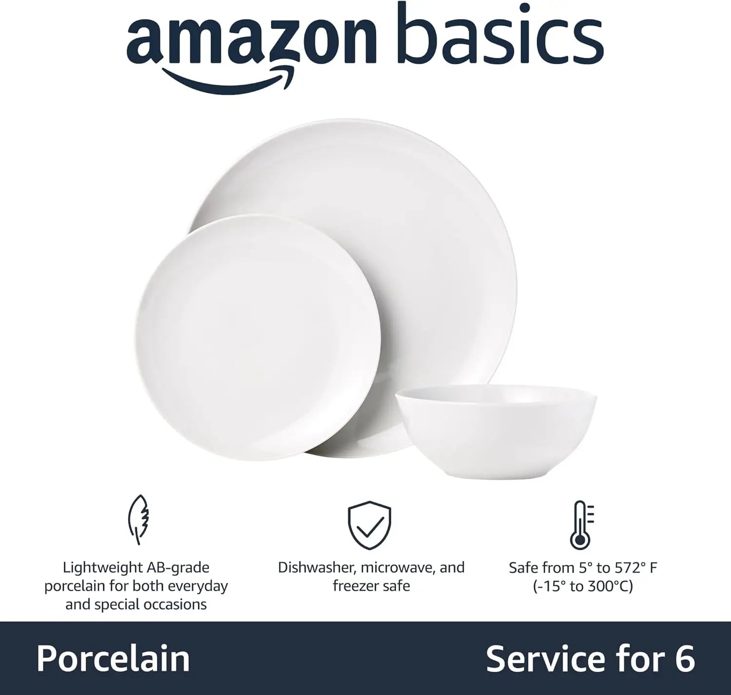 18-Piece White Porcelain Dinnerware Set