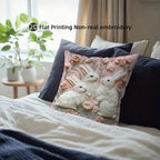 Three Rabbit Pattern Printed Pillowcase
