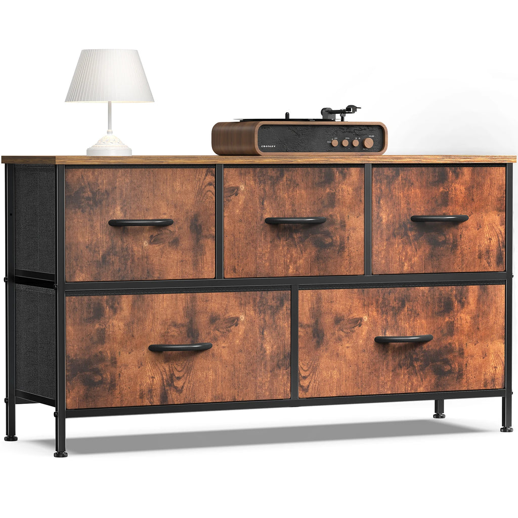 Display Cabinet / 5 Fabric Drawers