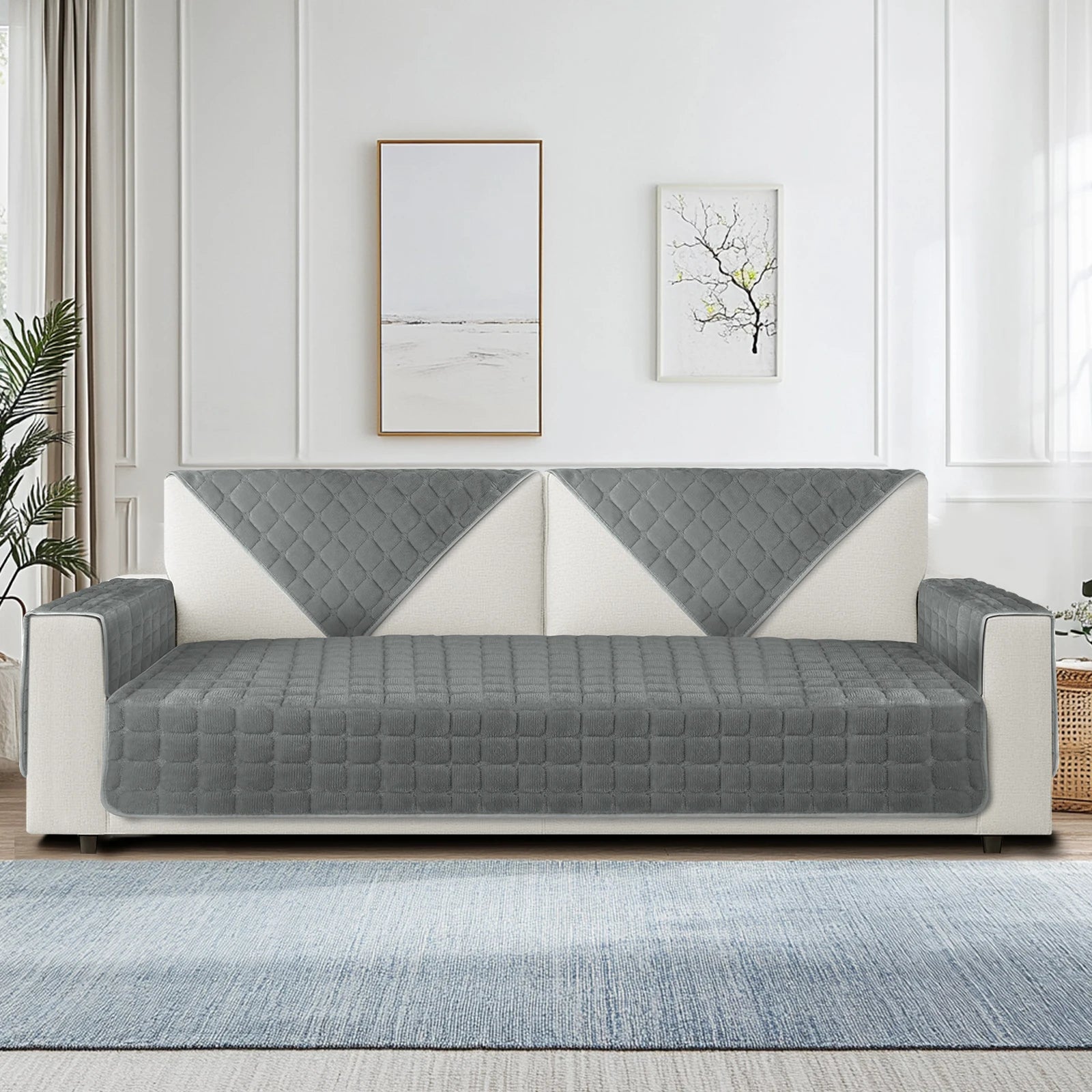 Flannel Quilted Sofa Covers