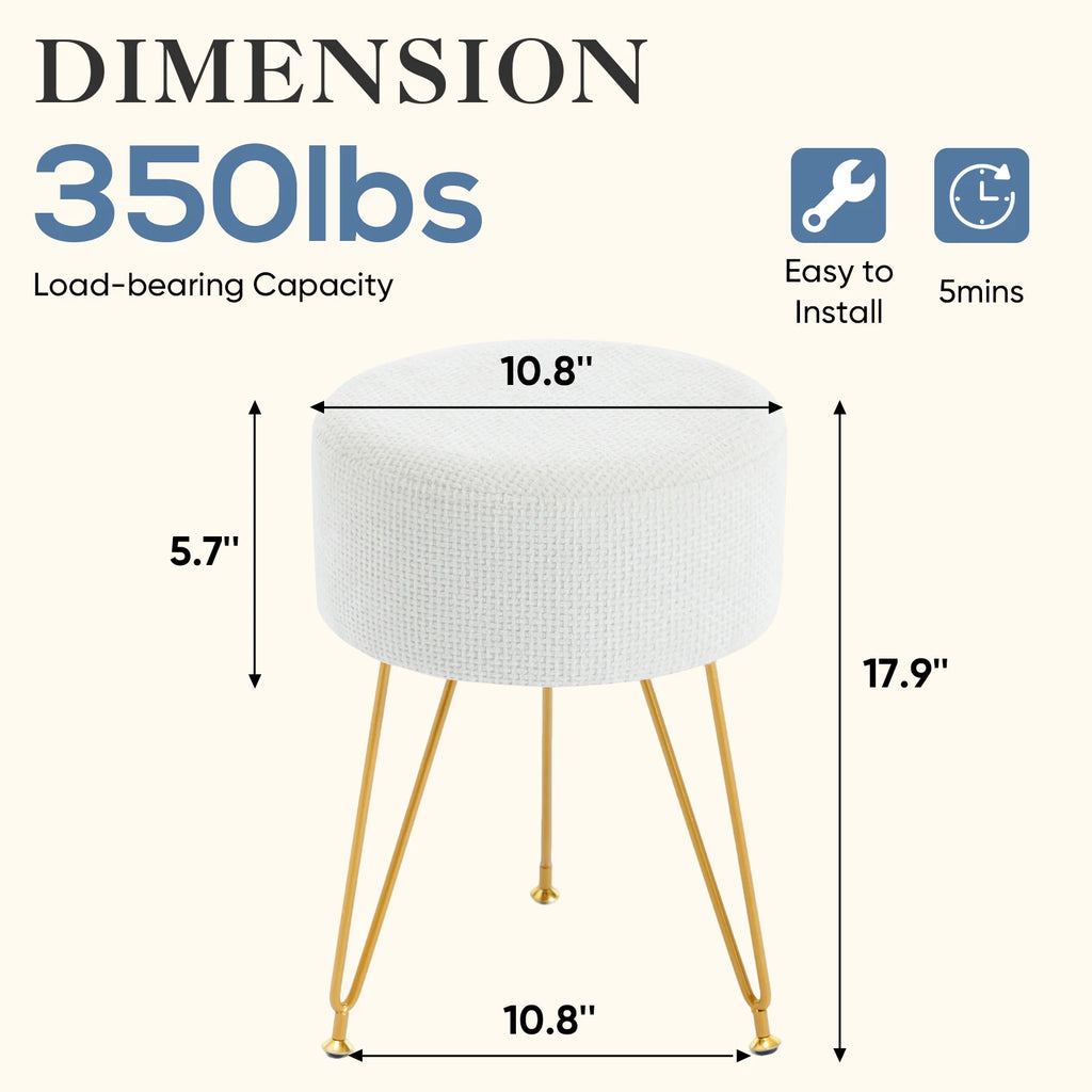 Round Velvet Stool