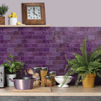 Deep purple dyed self-adhesive wall tiles