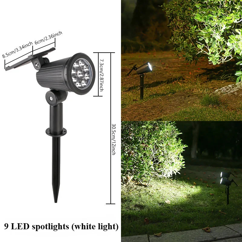 9 LED Solar Outdoor Waterproof Spotlights