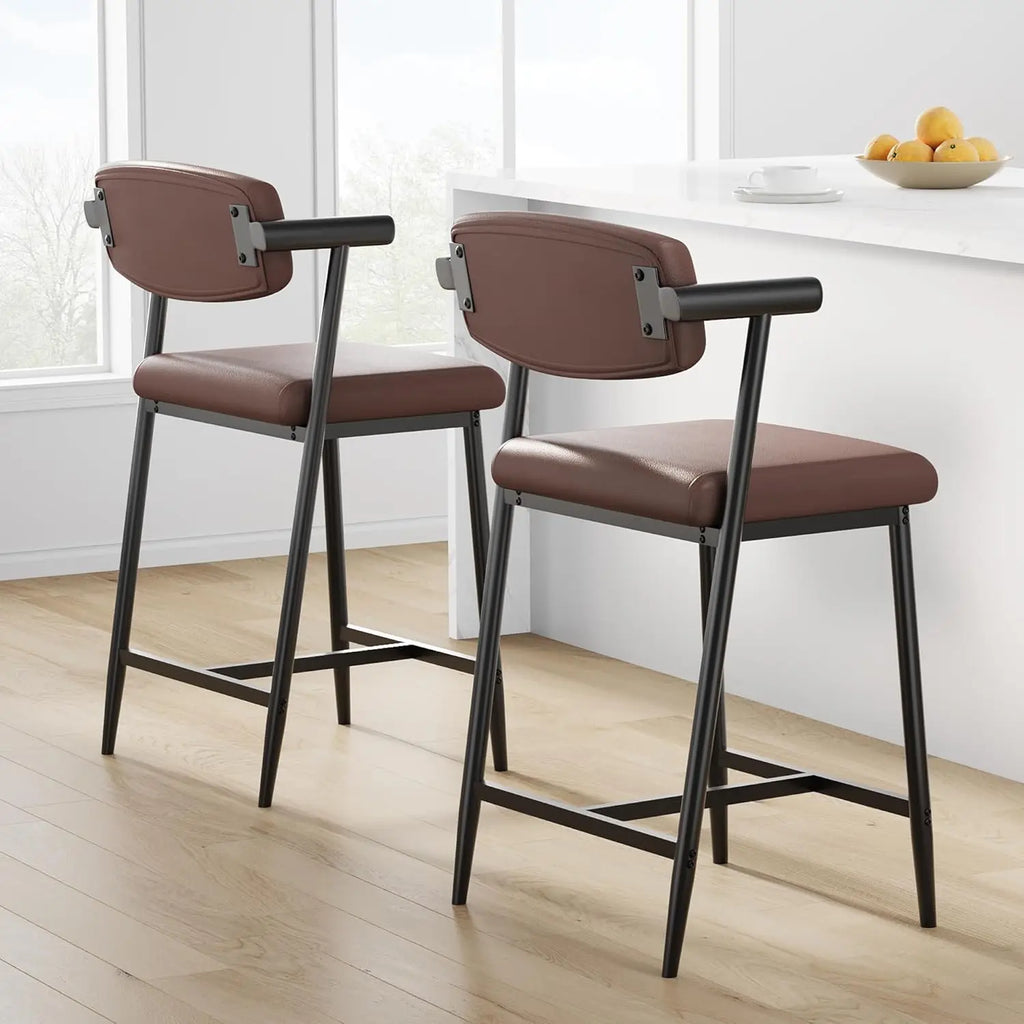 2PCS Counter Height Bar Stools Set