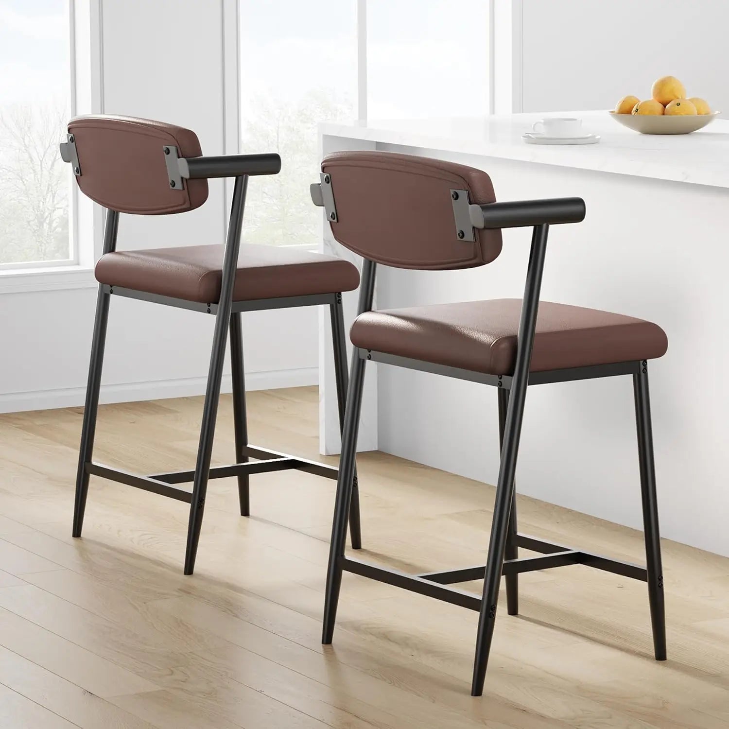 2PCS Counter Height Bar Stools Set