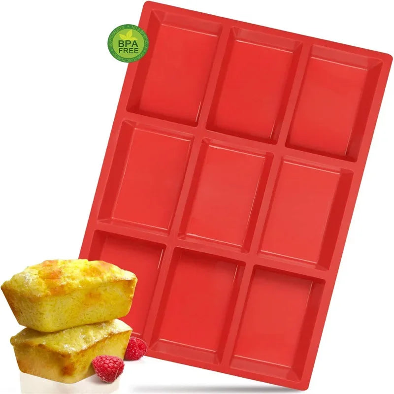 1pc 9-Cavity Silicone Mini Loaf Pan