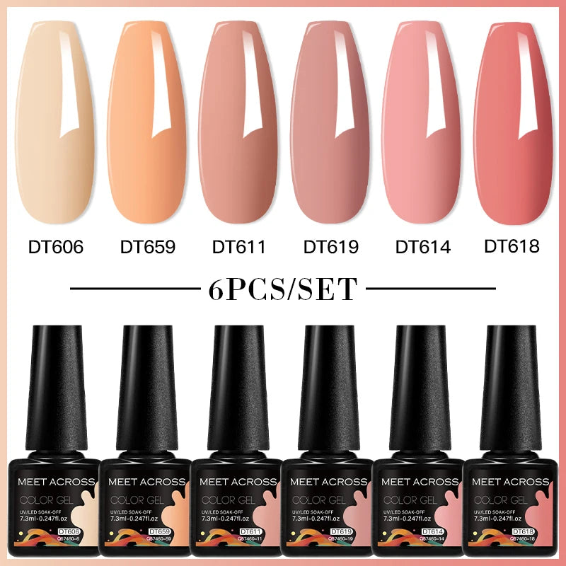 6pc Nail Gel Polish Set