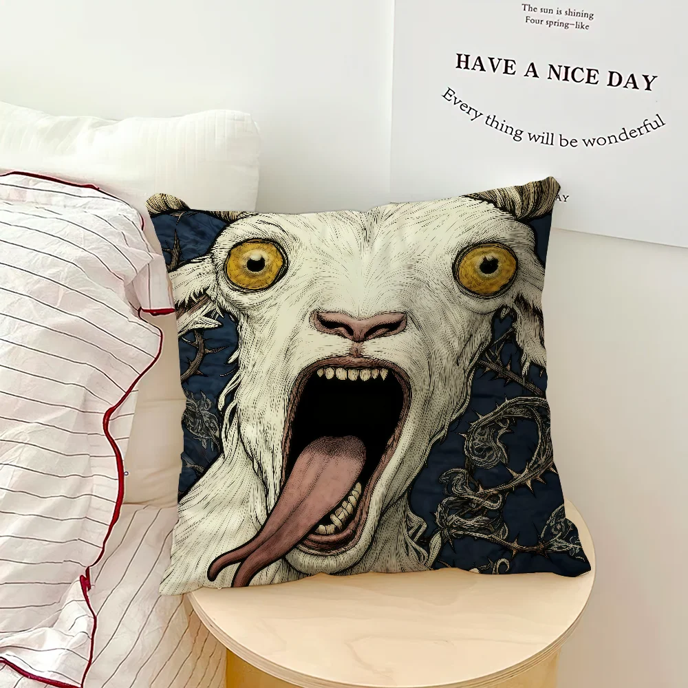 Screaming Goat Pillow Cover
