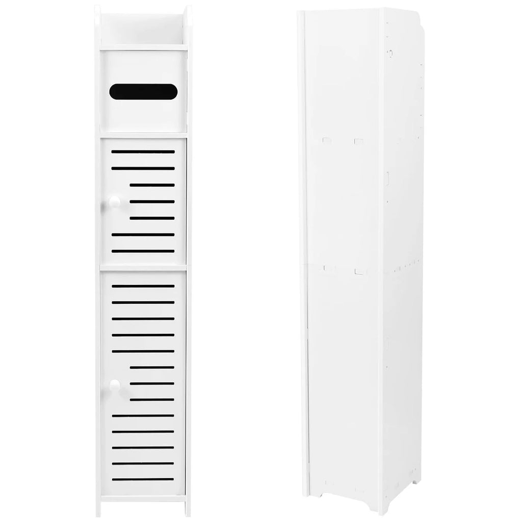 White Storage Column Cabinet