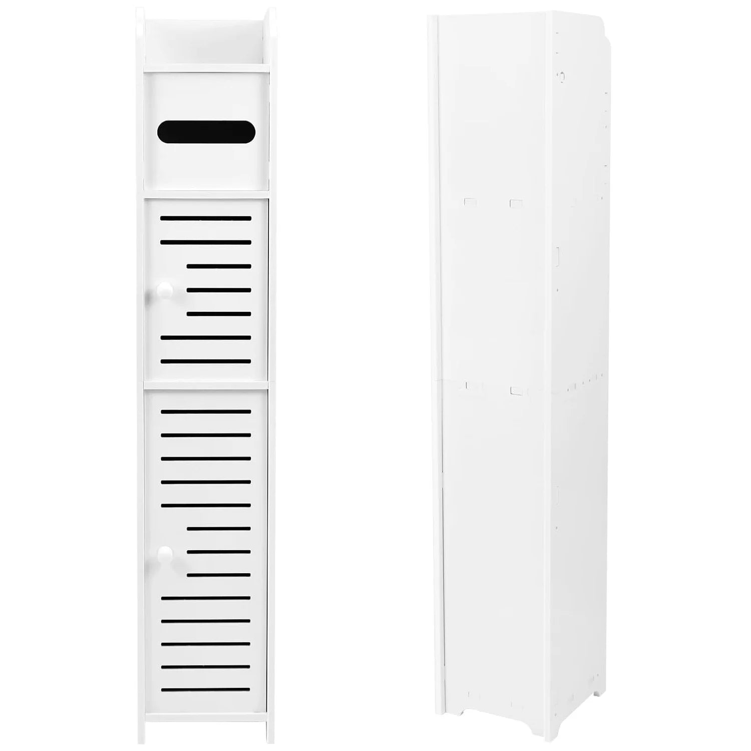 White Storage Column Cabinet