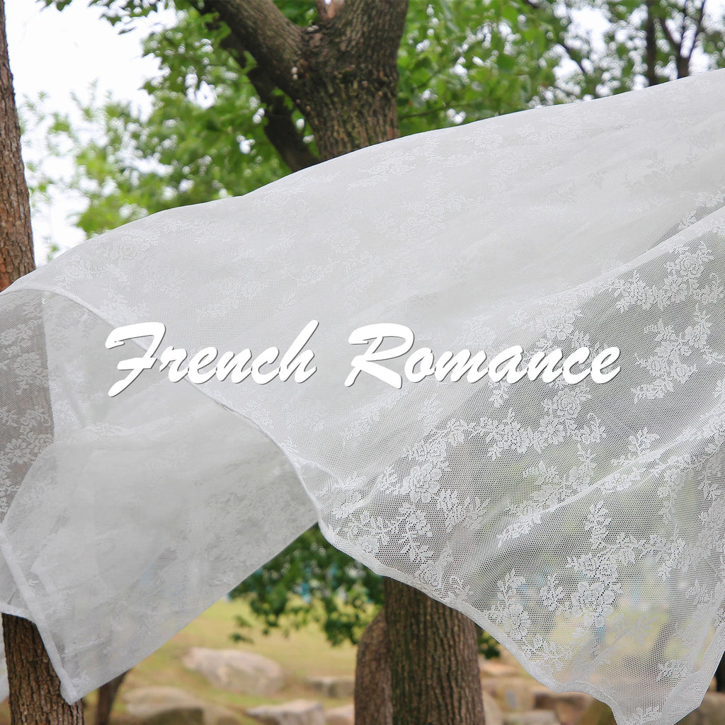 Floral Lace Sheer Curtains, Rod Pocket