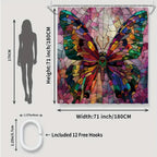 Butterfly  Four-Piece Shower Curtain Set