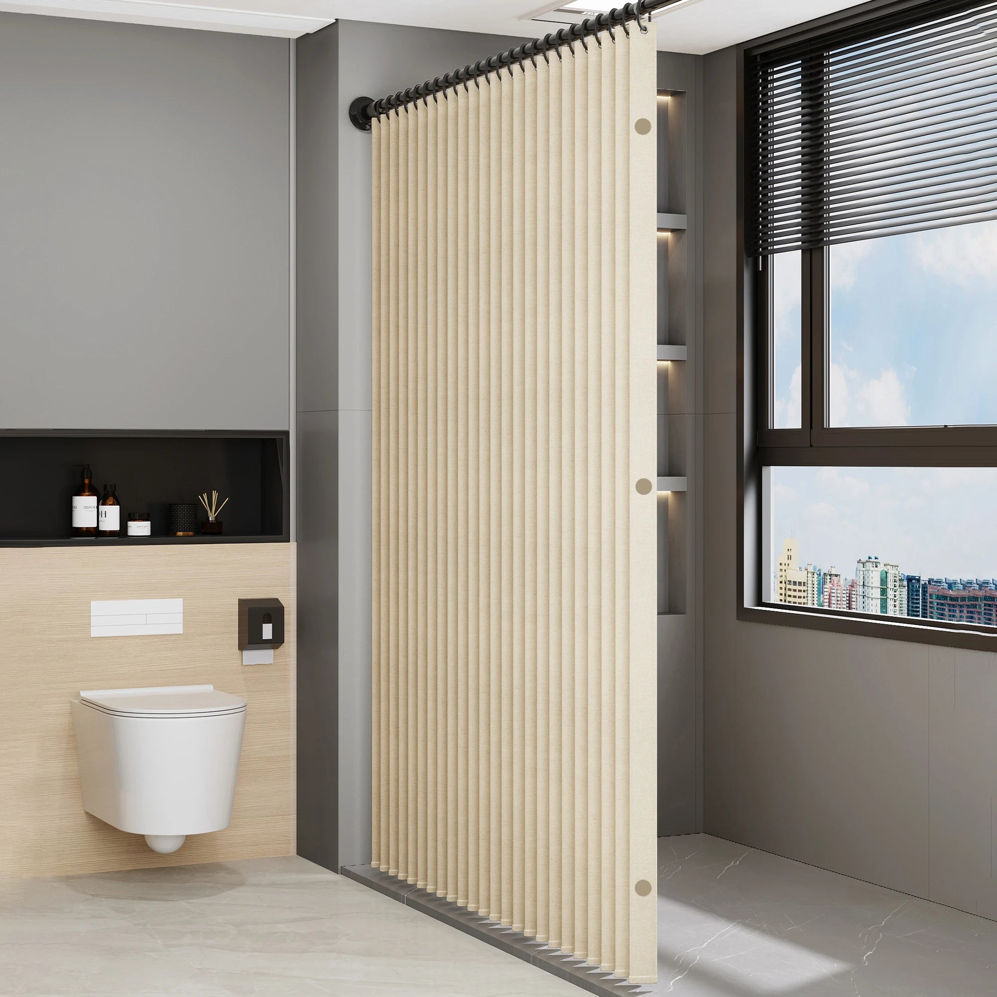Foldable Shower Curtain/ Accordion Design