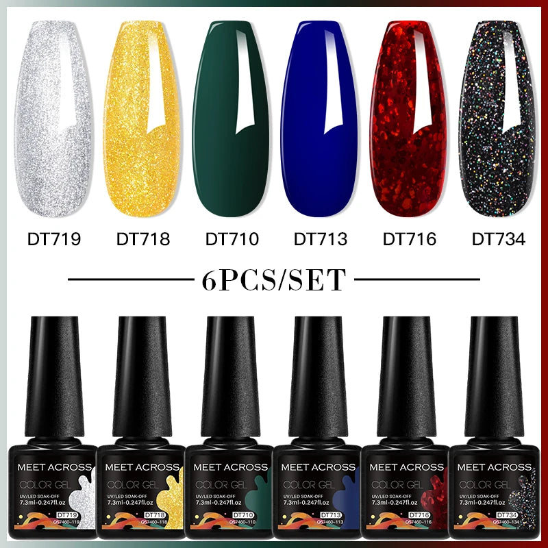 6pc Nail Gel Polish Set