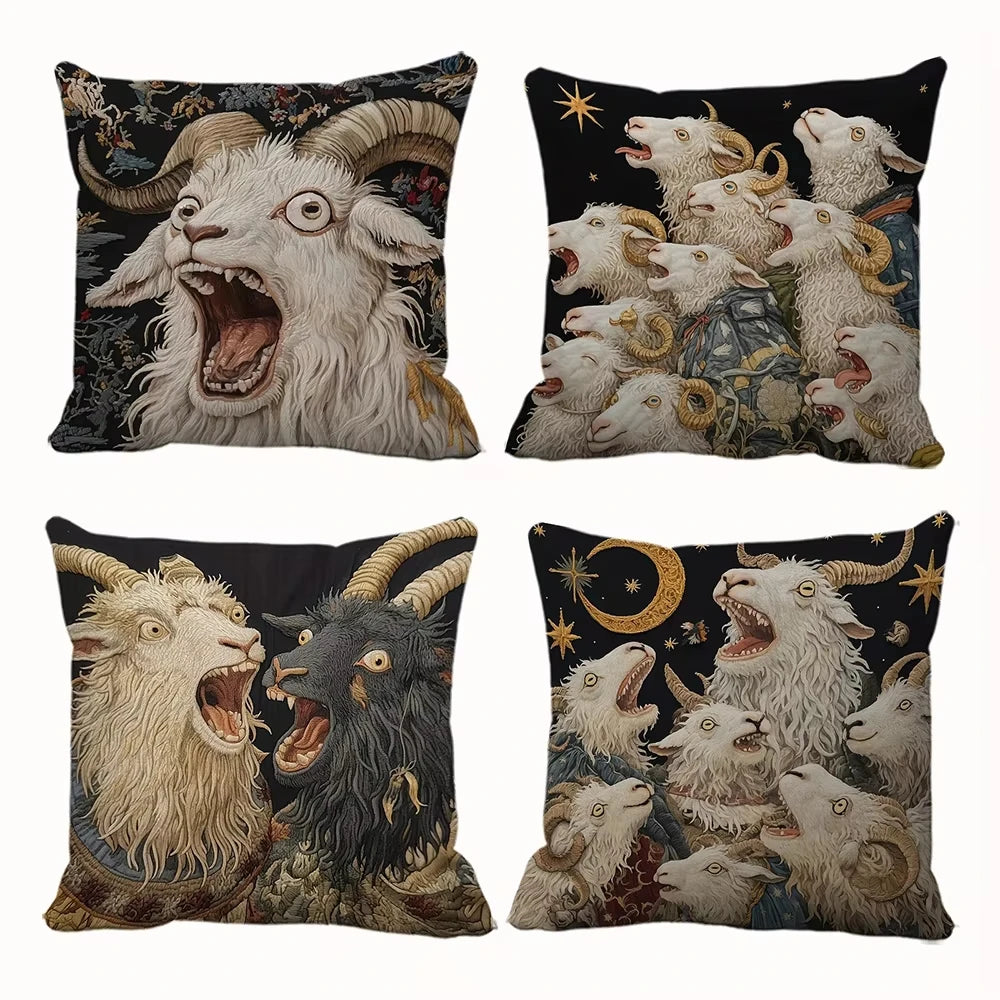 Fantasy Goat Print Pillow Case