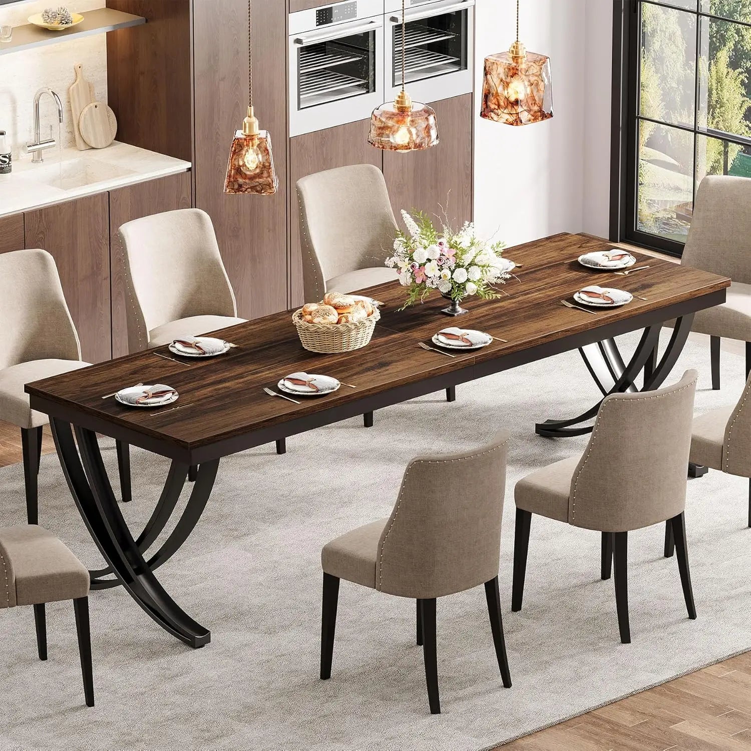 Rectangular Farmhouse Dinner Table