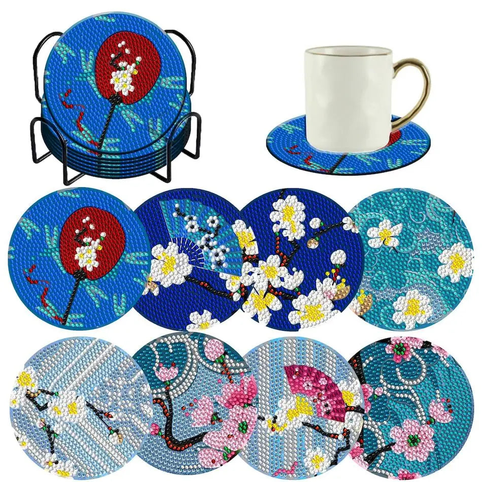 8pcs/Set  Diamond Painting Coasters / Holder