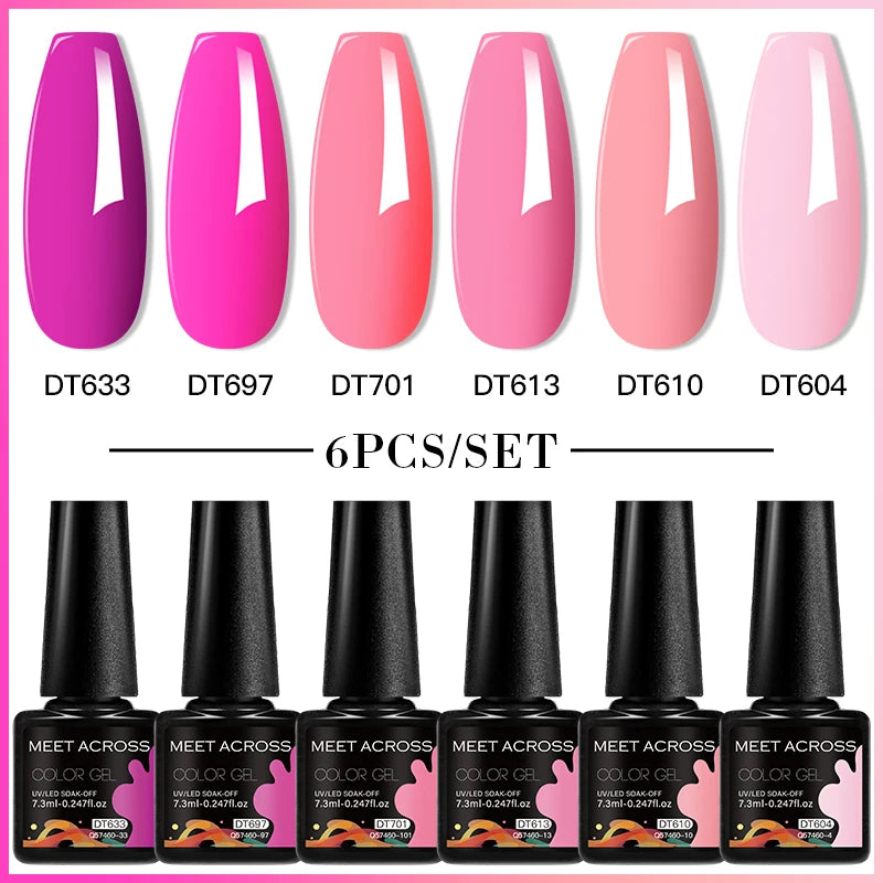6pc Nail Gel Polish Set