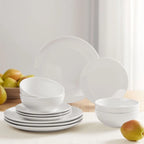 12-Piece White Stoneware Set