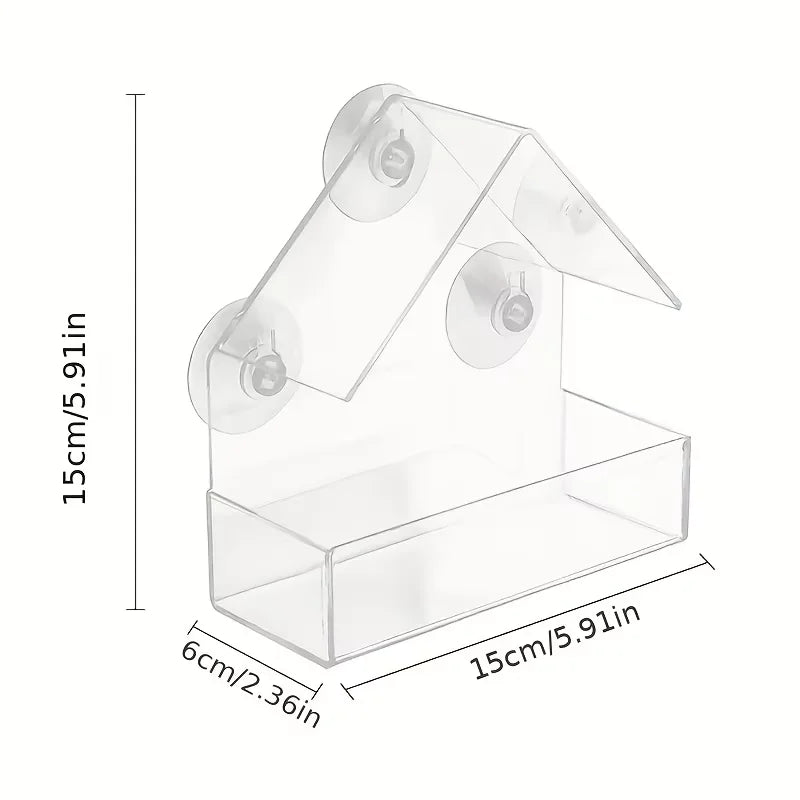 Acrylic Bird Feeder With Suction Cups