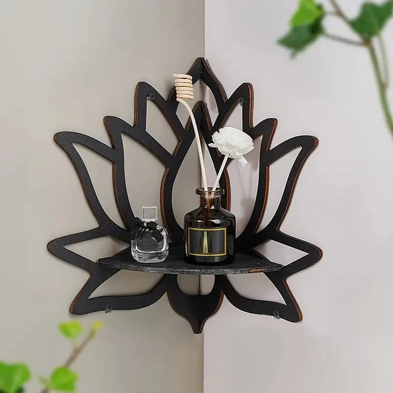 Wooden, Aromatherapy ,Wall Mounted Corner Shelf