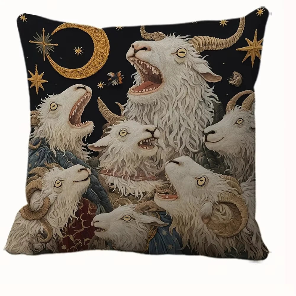 Fantasy Goat Print Pillow Case