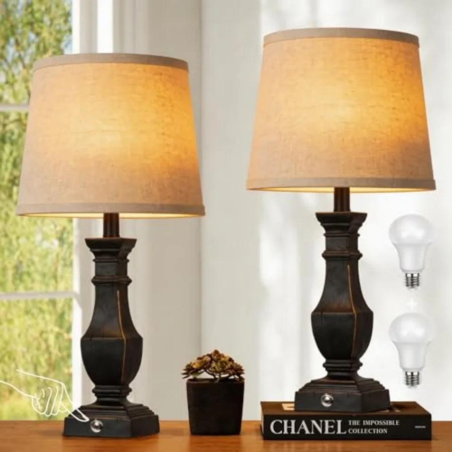 Dimmable( 2) Farmhouse Table Lamps