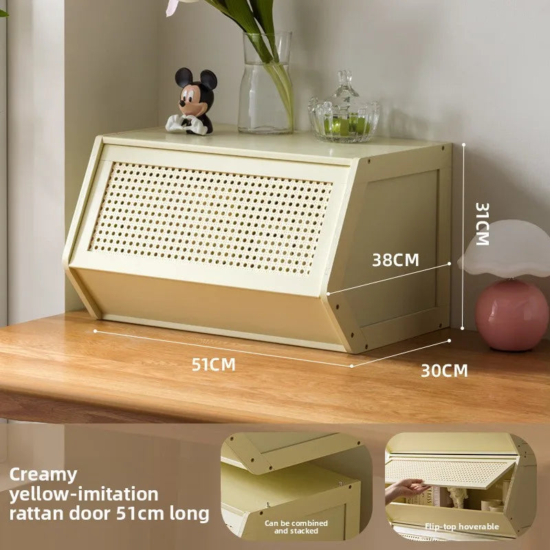 Bucket cabinet, storage can be stacked