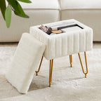Hidden Storage Stools/ 4 Metal Legs