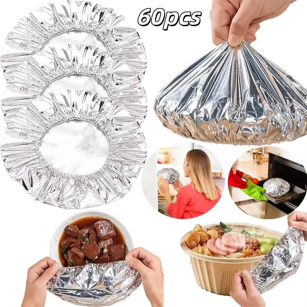 10-60pcs Reusable Aluminum Foil Cover