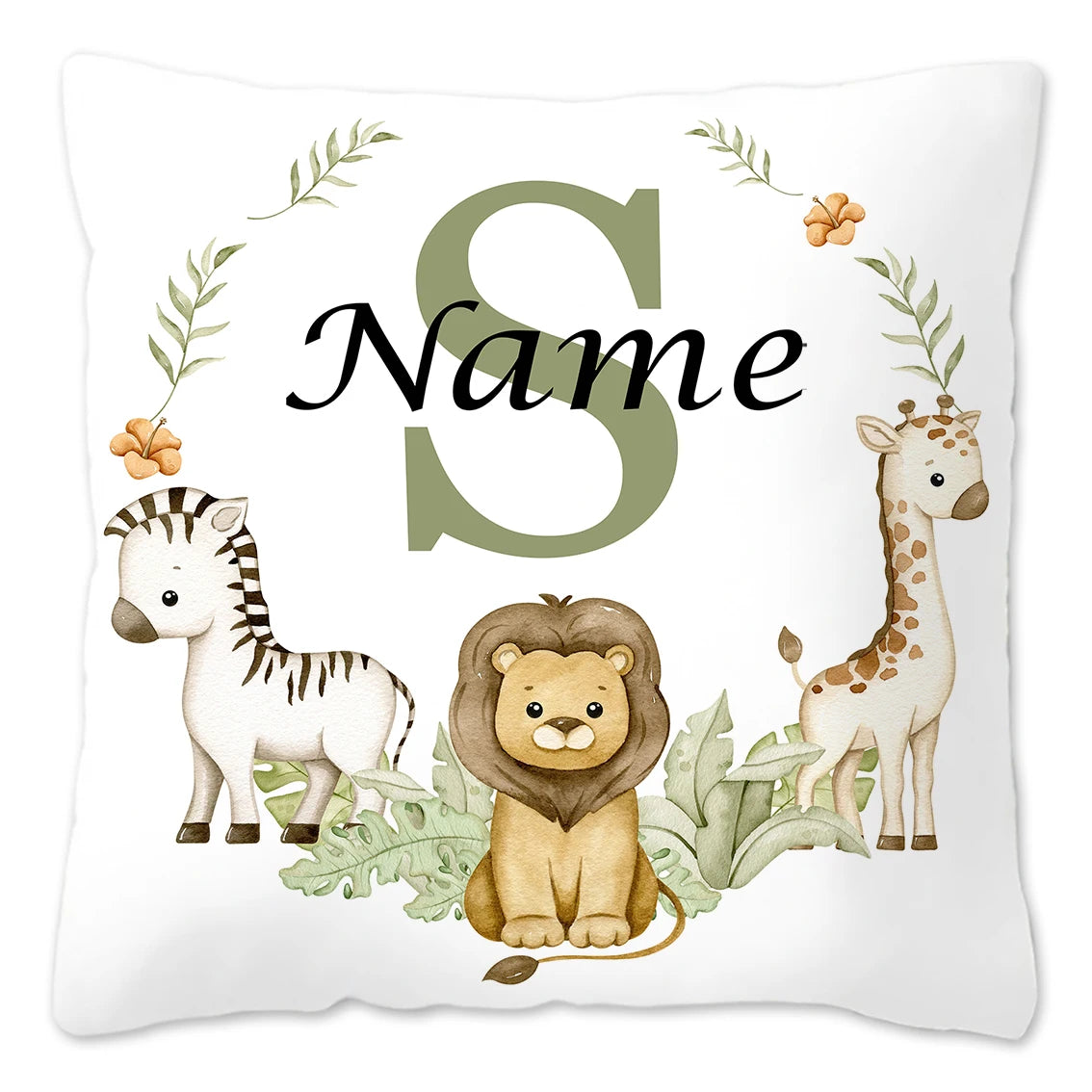 Animal with Name Pillow Case, Personalized