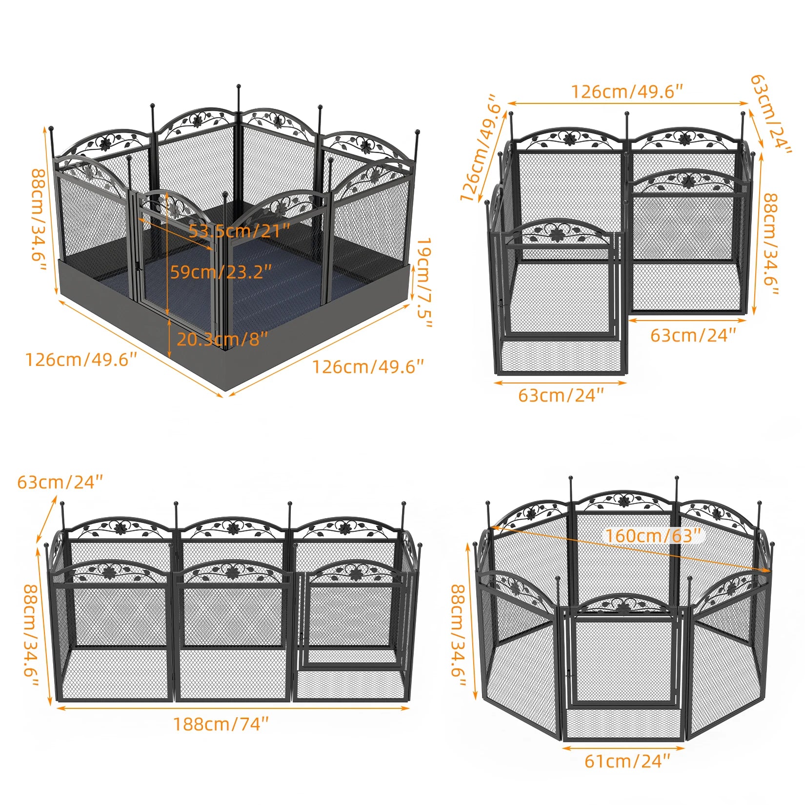 8 Panels Dog Pen