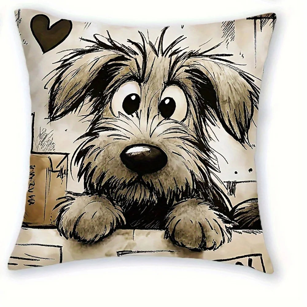 1/4pcs Dog-Patterned Pillowcases
