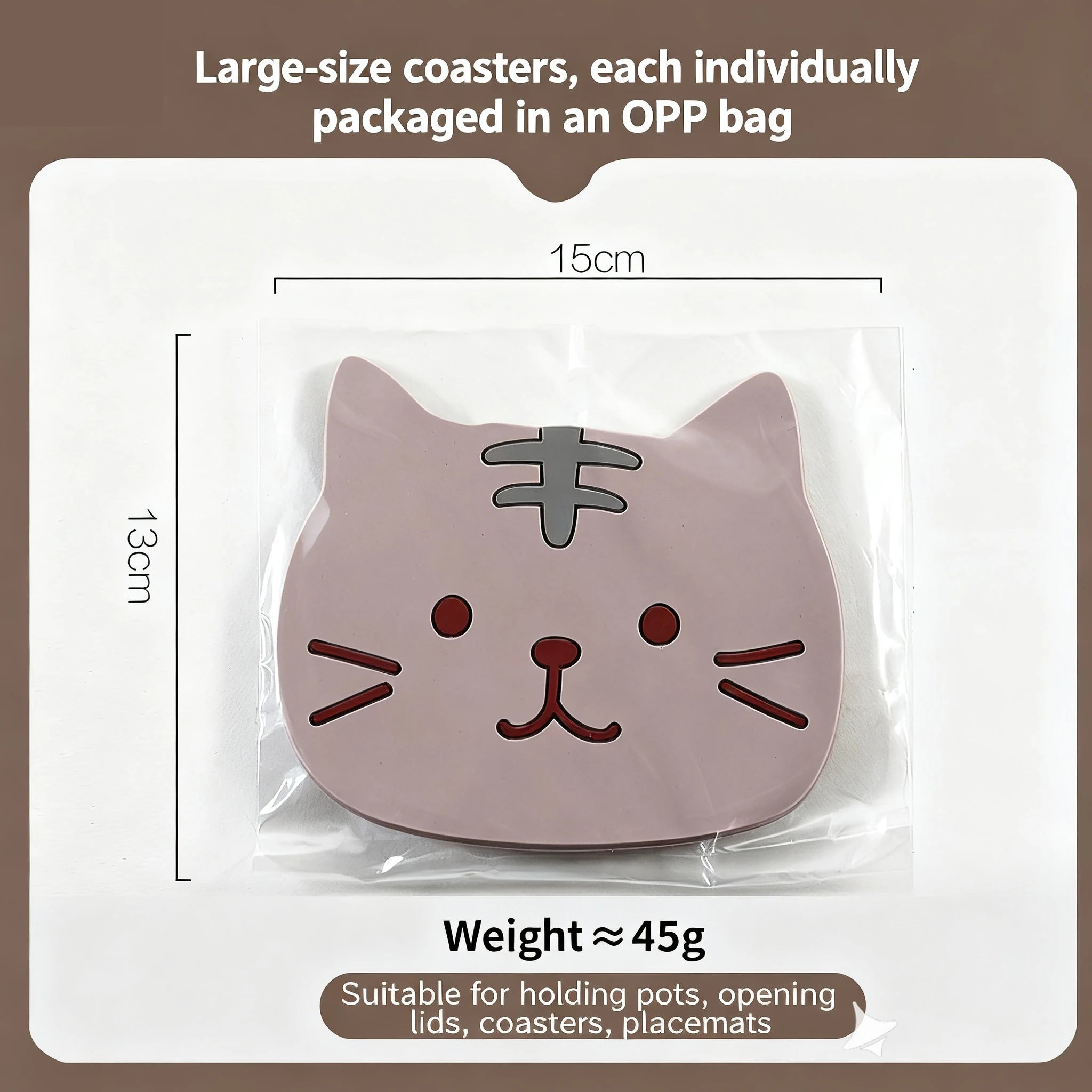5pcs Cat Silicone Trivets