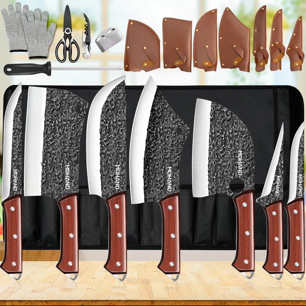 14pcs Kitchen Knives Set / Sharpener