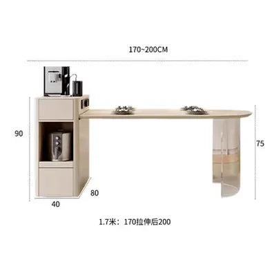 Kitchen Island, Extendable Dining Table