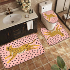 3pcs Leopard Print Bathroom Mat