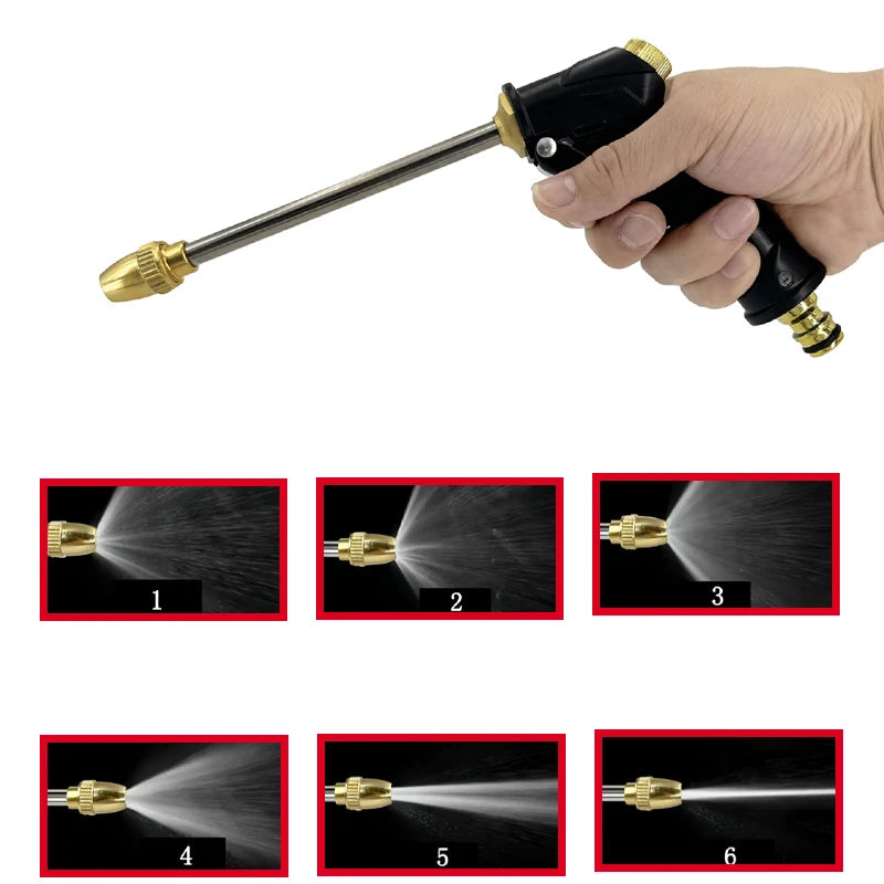 Grey Expandable Hose/ High-Pressure Nozzle