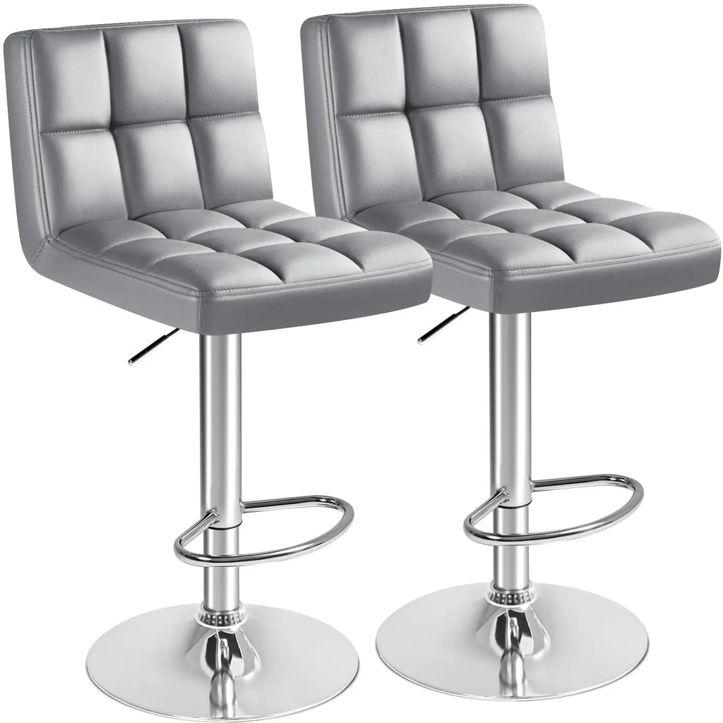 Modern Leather Swivel Bar Stools (2)