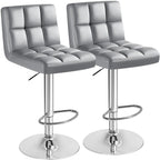 Modern Leather Swivel Bar Stools (2)