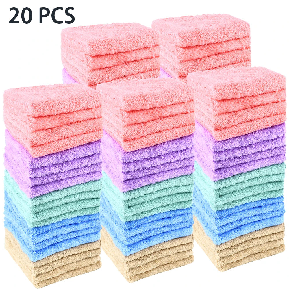 20pcs Solid Color Washcloths