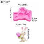 Bunny with flowers Silicone Mold